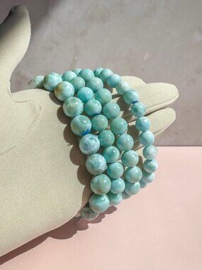 Larimar Beaded Bracelet (Bead size: 9mm)